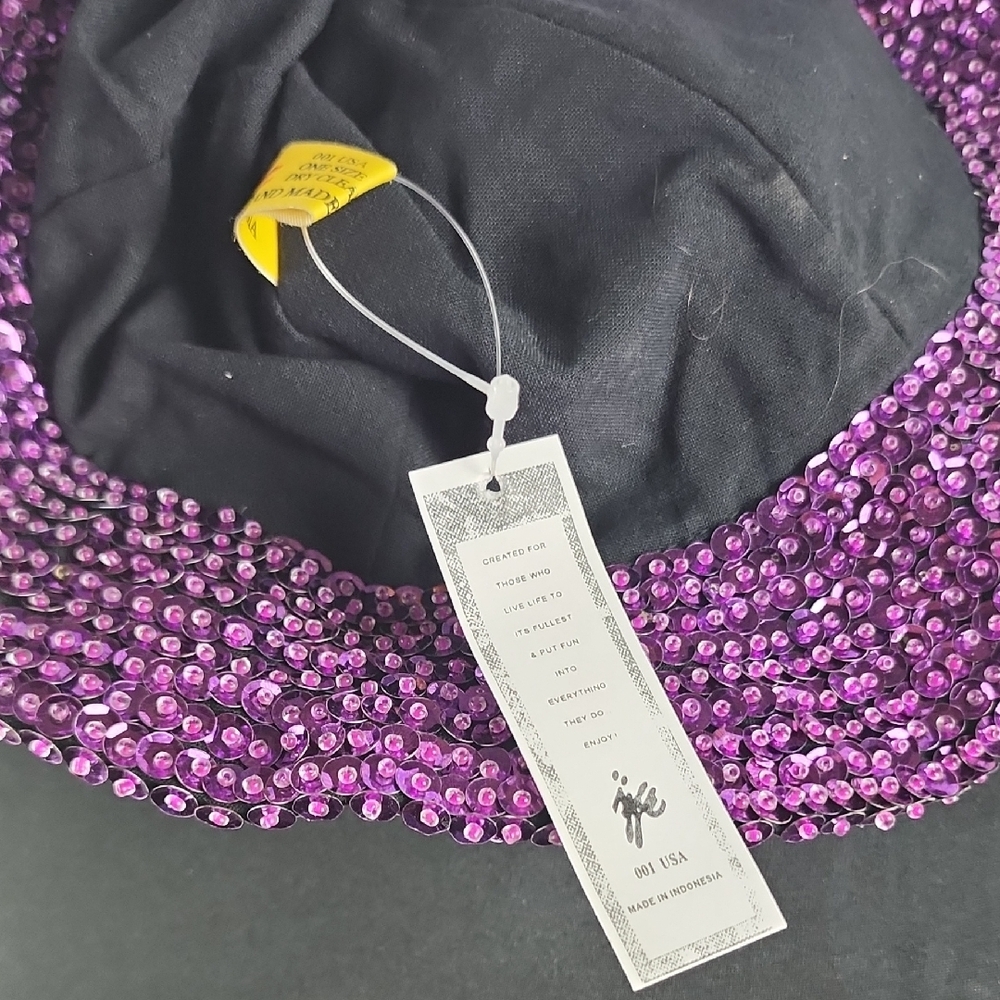 Sequin Purple Women's Hat - Picture 4 of 5